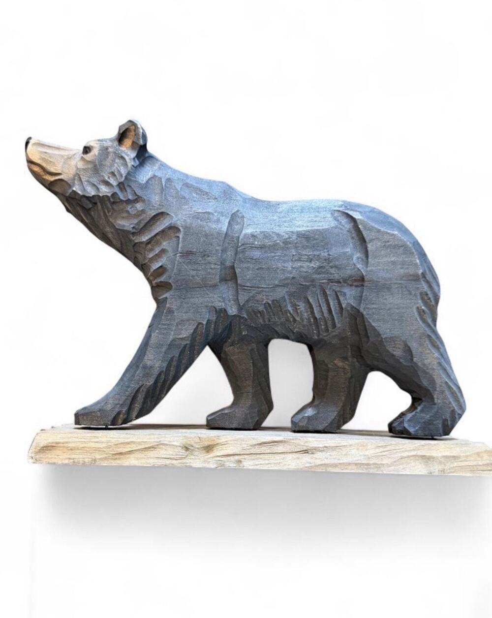Carved Bear Shelf Decor Wooden Cottagecore Cabin Lake Mountains Rustic